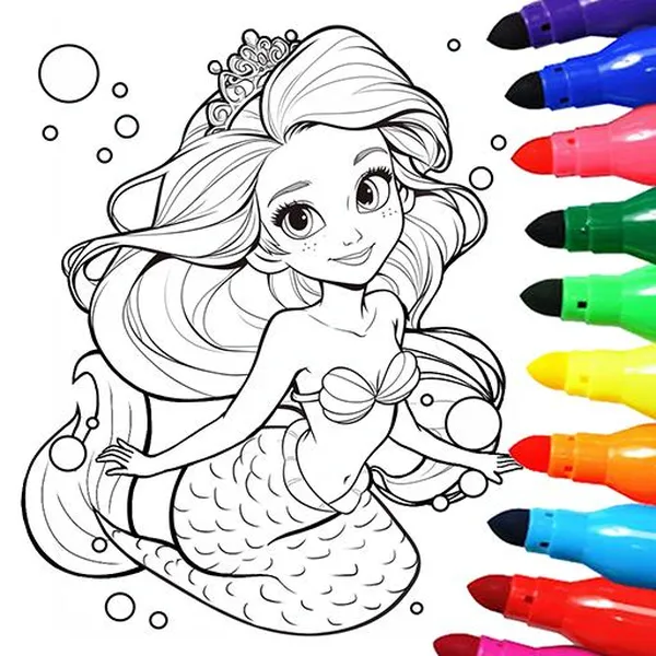 game tô màu - Princess Girls Coloring Book